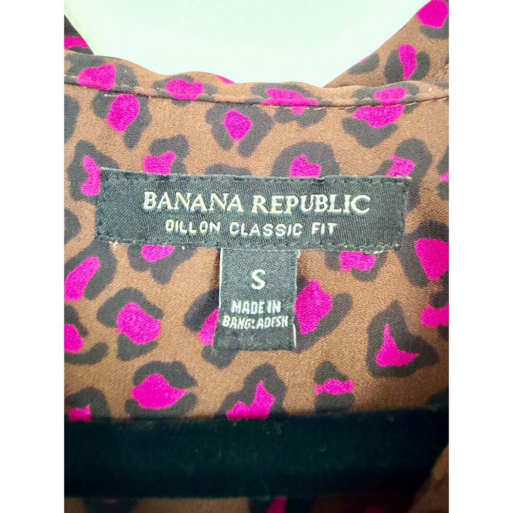 Banana Republic Dillon Button Up Leopard Print Workwear Blouse Size Small - Picture 6 of 9